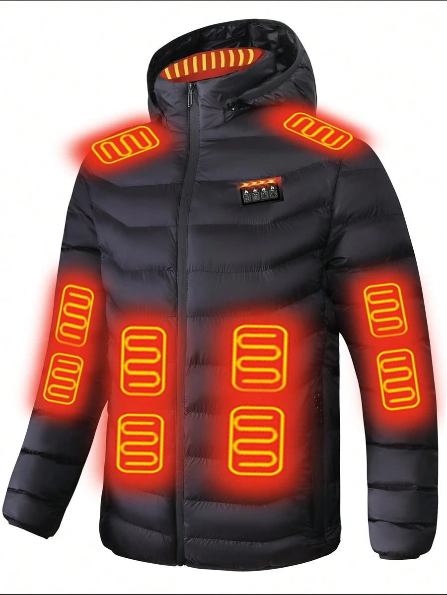 A Smart Heating Jacket Outdoor Thermal Equipment 21 Zone Fiber Heating Four Control Three Autumn-Winter Warming Control Men's Casual Coat