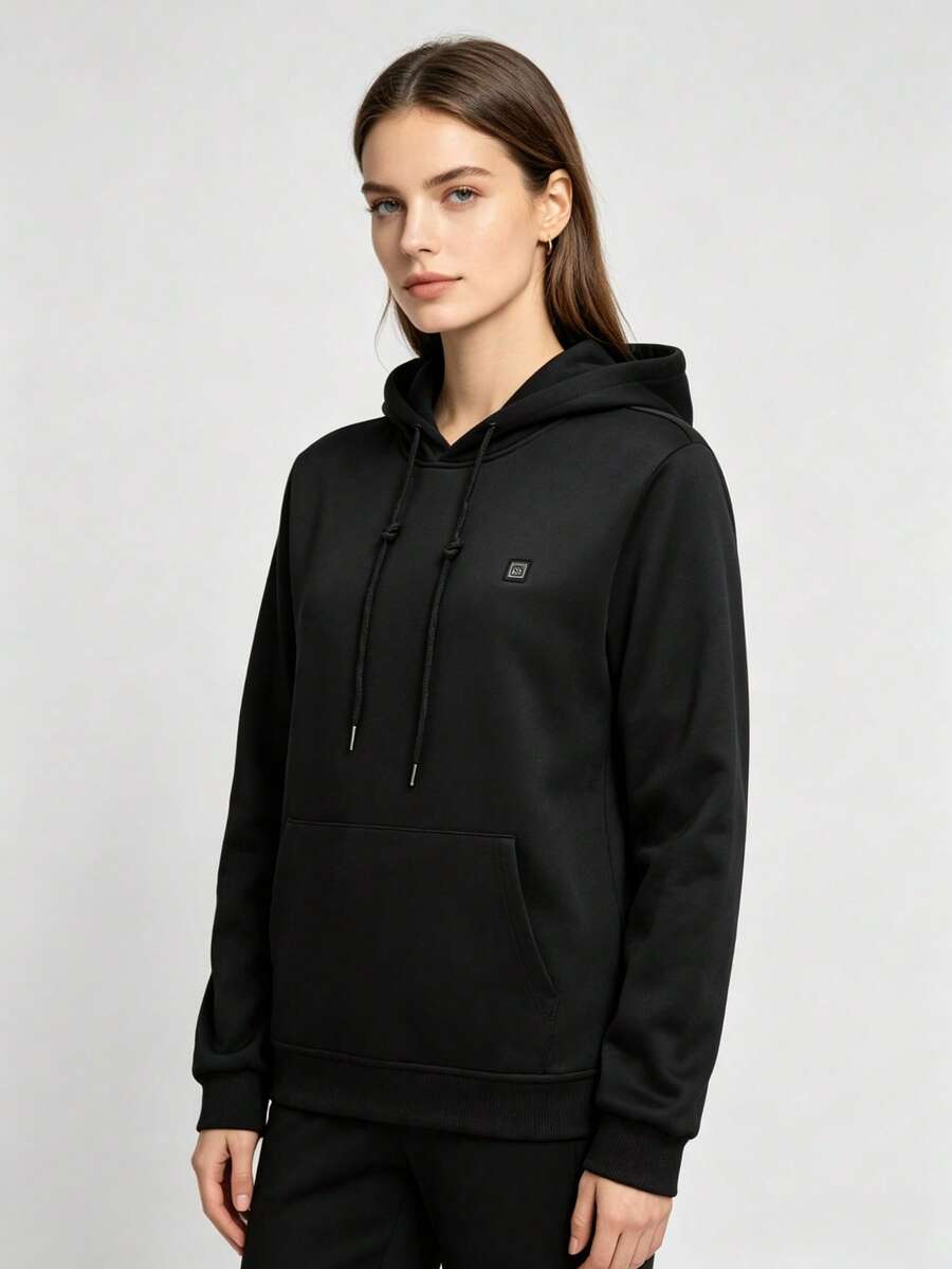Unisex 8-Zone Heated Hoodie, 3-Level Adjustable USB-Powered Warm Sports Sweatshirt, Suitable For Winter Outdoor Sports And Daily Wear, Power Bank Not Included