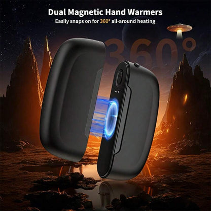2 Pack Portable Rechargeable Hand Warmers, 2-In-1 Magnetic Pocket Hand Warmers With 3 Adjustable Heat Levels, Lightweight Compact Electric Hand Warmers For Women And Men, Winter Commuting Travel Camping And Daily Use