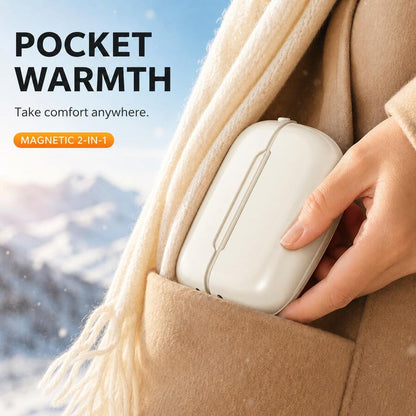2 Pack Portable Rechargeable Hand Warmers, 2-In-1 Magnetic Pocket Hand Warmers With 3 Adjustable Heat Levels, Lightweight Compact Electric Hand Warmers For Women And Men, Winter Commuting Travel Camping And Daily Use